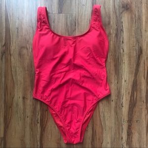 🛍 EXPRESS Red Open-back Swimsuit